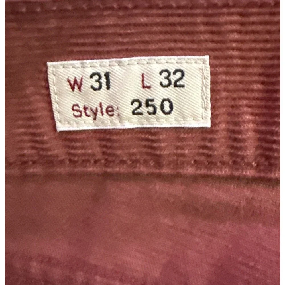 J Crew 250 Corduroy Pants Mens Sz 31x32 Rust Plank Slim Straight Leg Cotton Flex